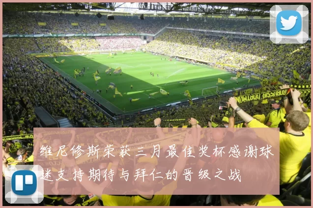 维尼修斯荣获三月最佳奖杯感谢球迷支持期待与拜仁的晋级之战